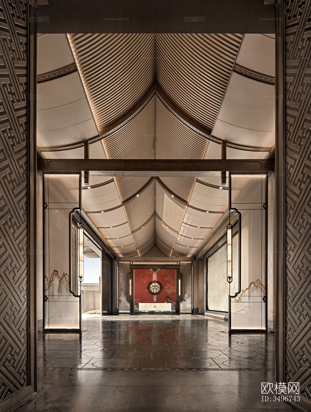 新中式售楼处效果图下载（渲染图8）