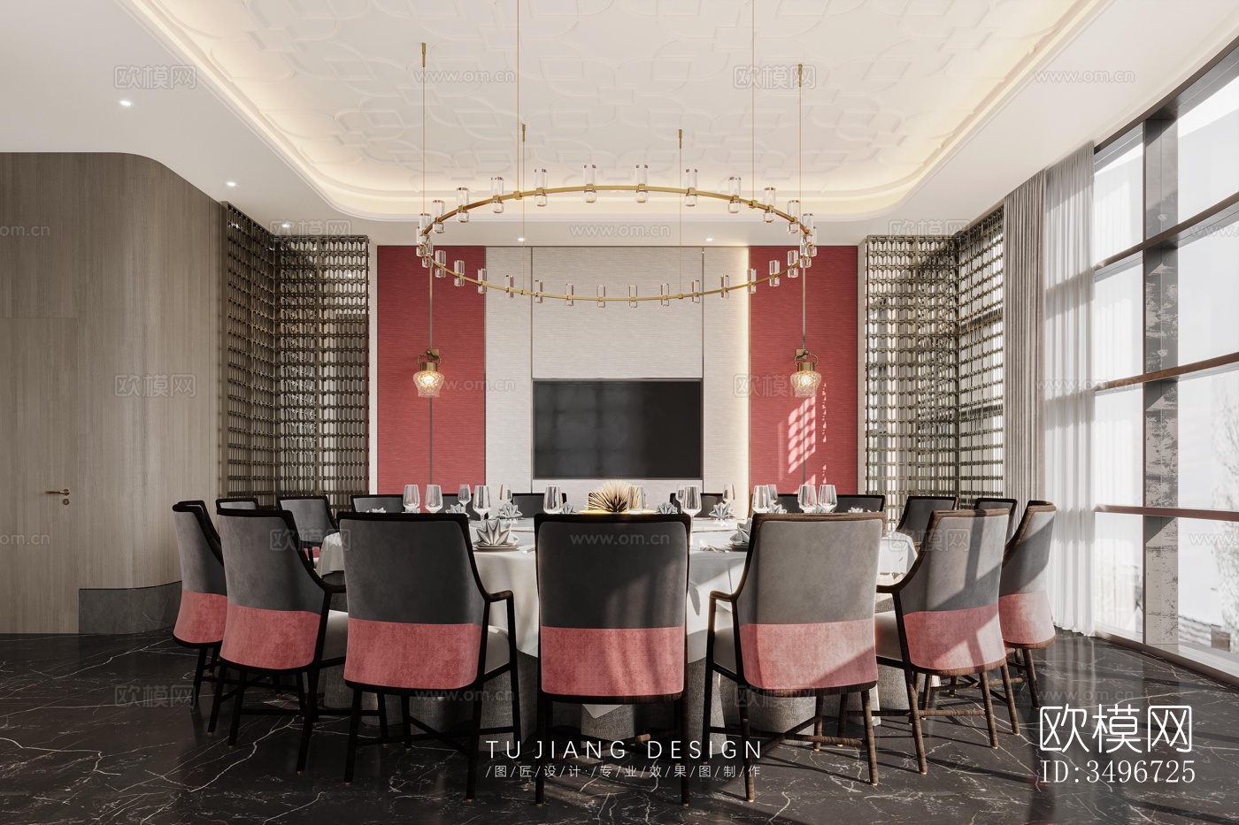 新中式售楼处效果图下载（渲染图3）