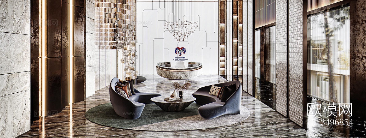 现代售楼处效果图下载（渲染图2）