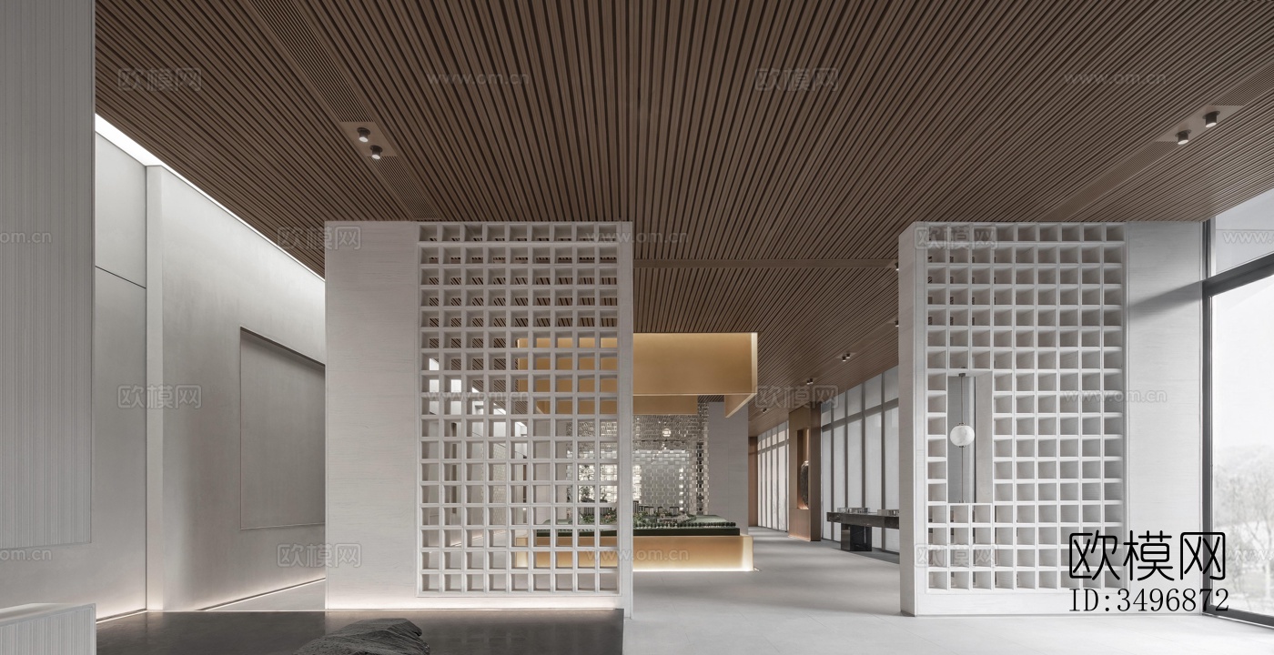 现代售楼处效果图下载（渲染图2）
