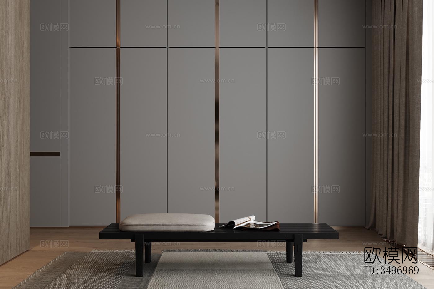 现代大平层效果图下载（渲染图11）