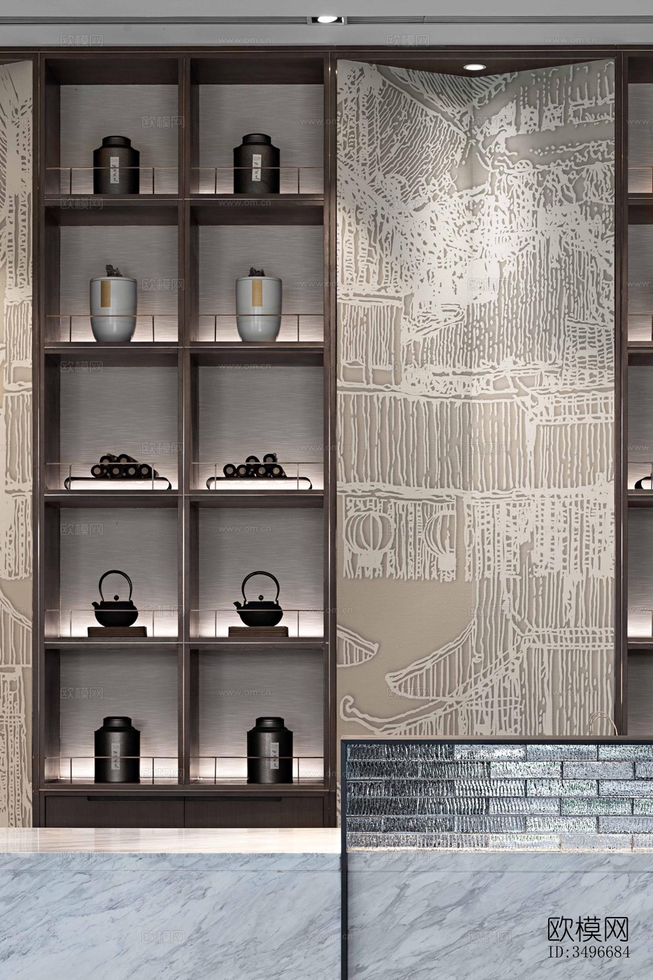 新中式售楼处效果图下载（渲染图10）