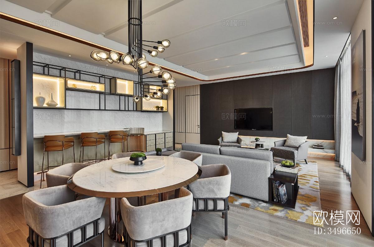 新中式售楼处效果图下载（渲染图7）