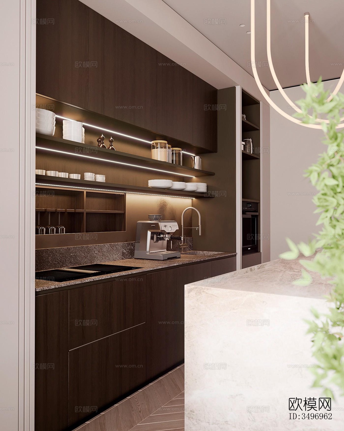 现代大平层效果图下载（渲染图4）