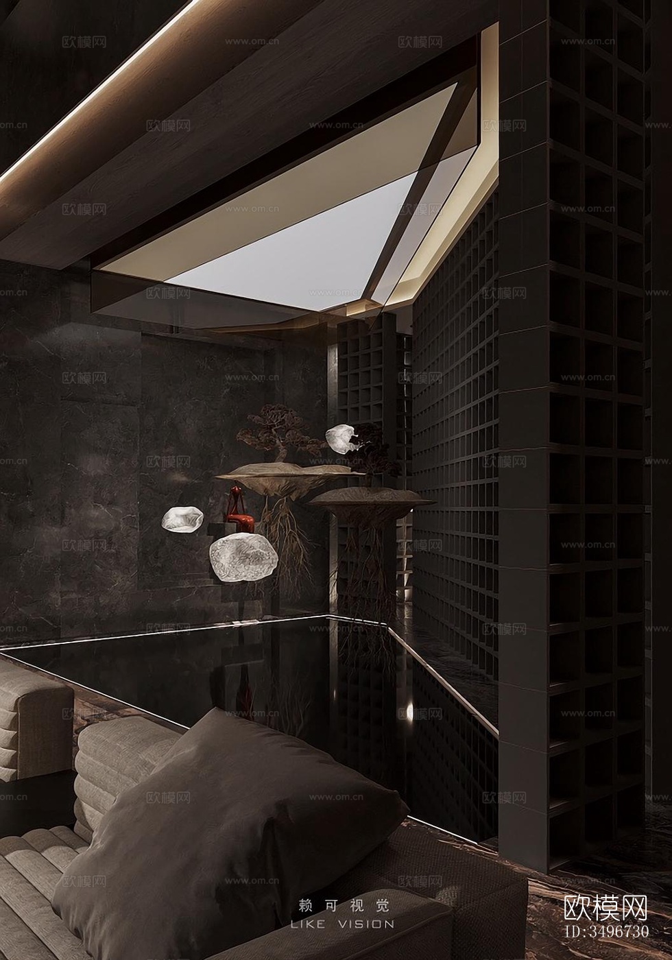 新中式售楼处效果图下载（渲染图6）