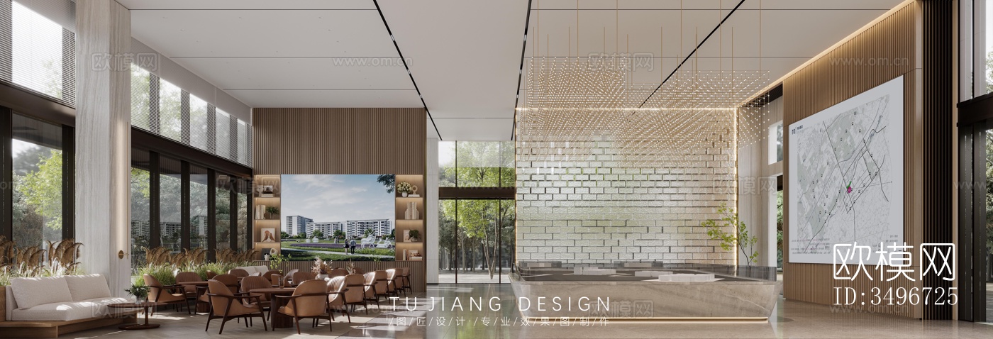 新中式售楼处效果图下载（渲染图8）