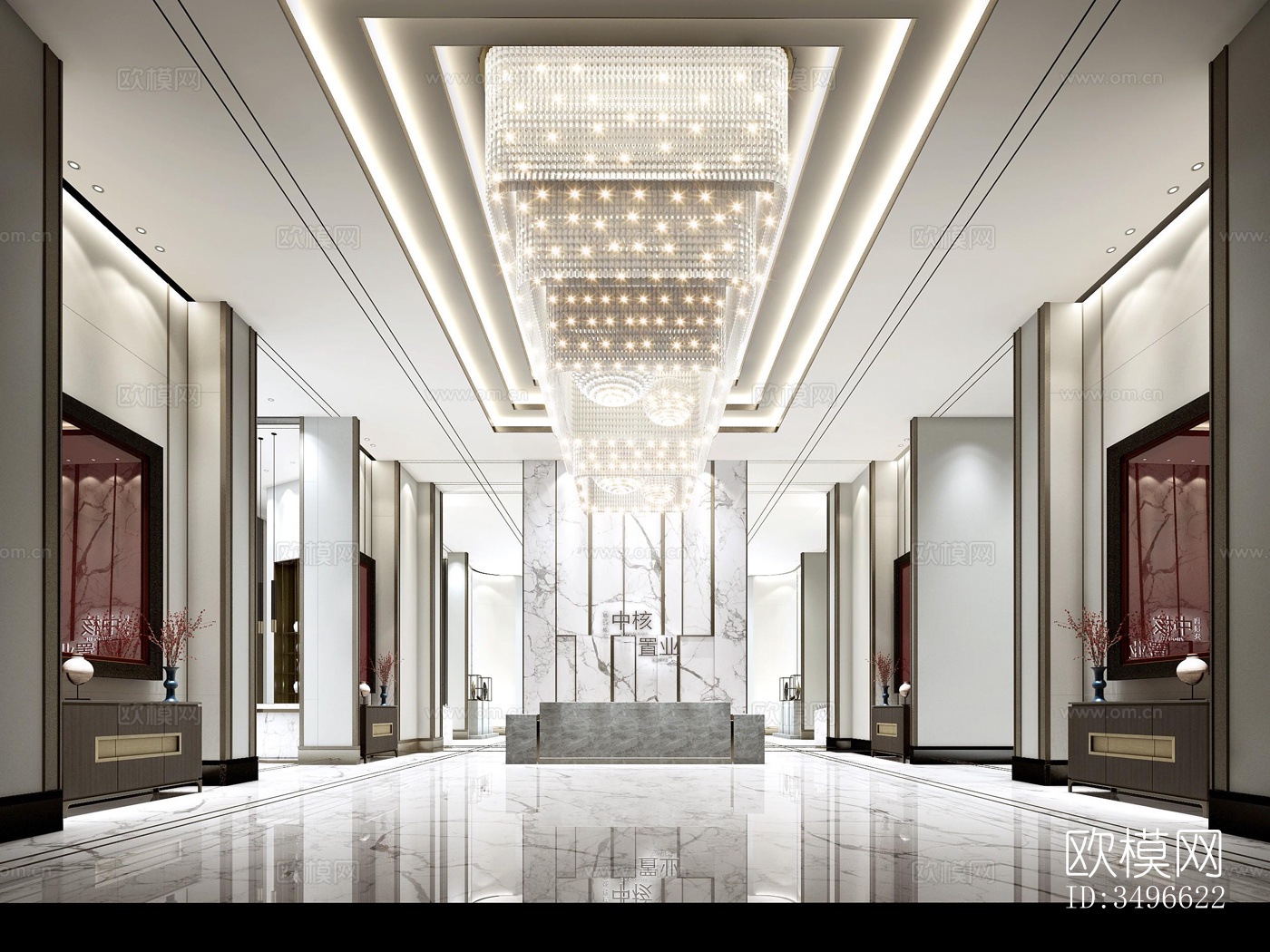 新中式售楼处效果图下载（渲染图2）