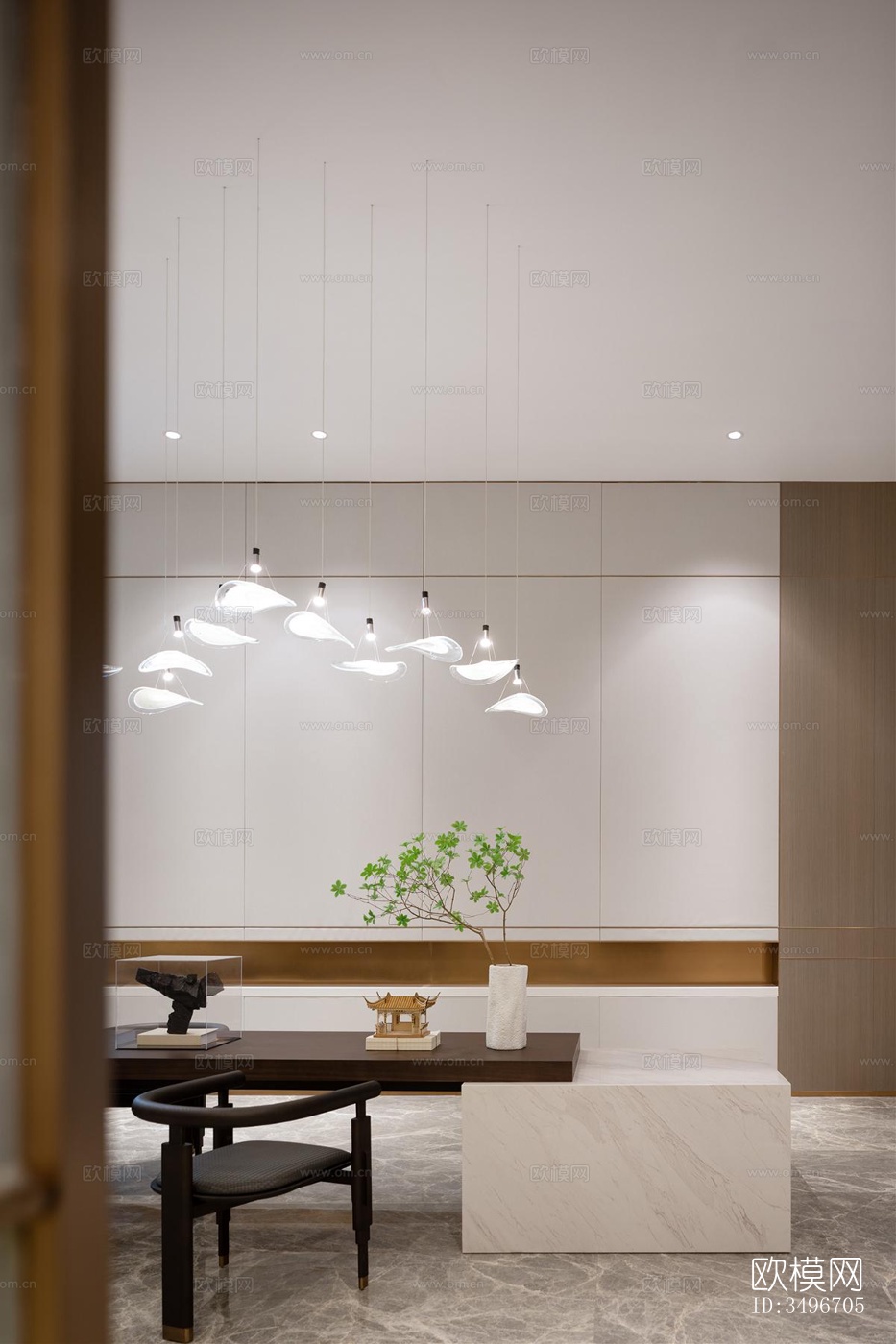 新中式售楼处效果图下载（渲染图10）