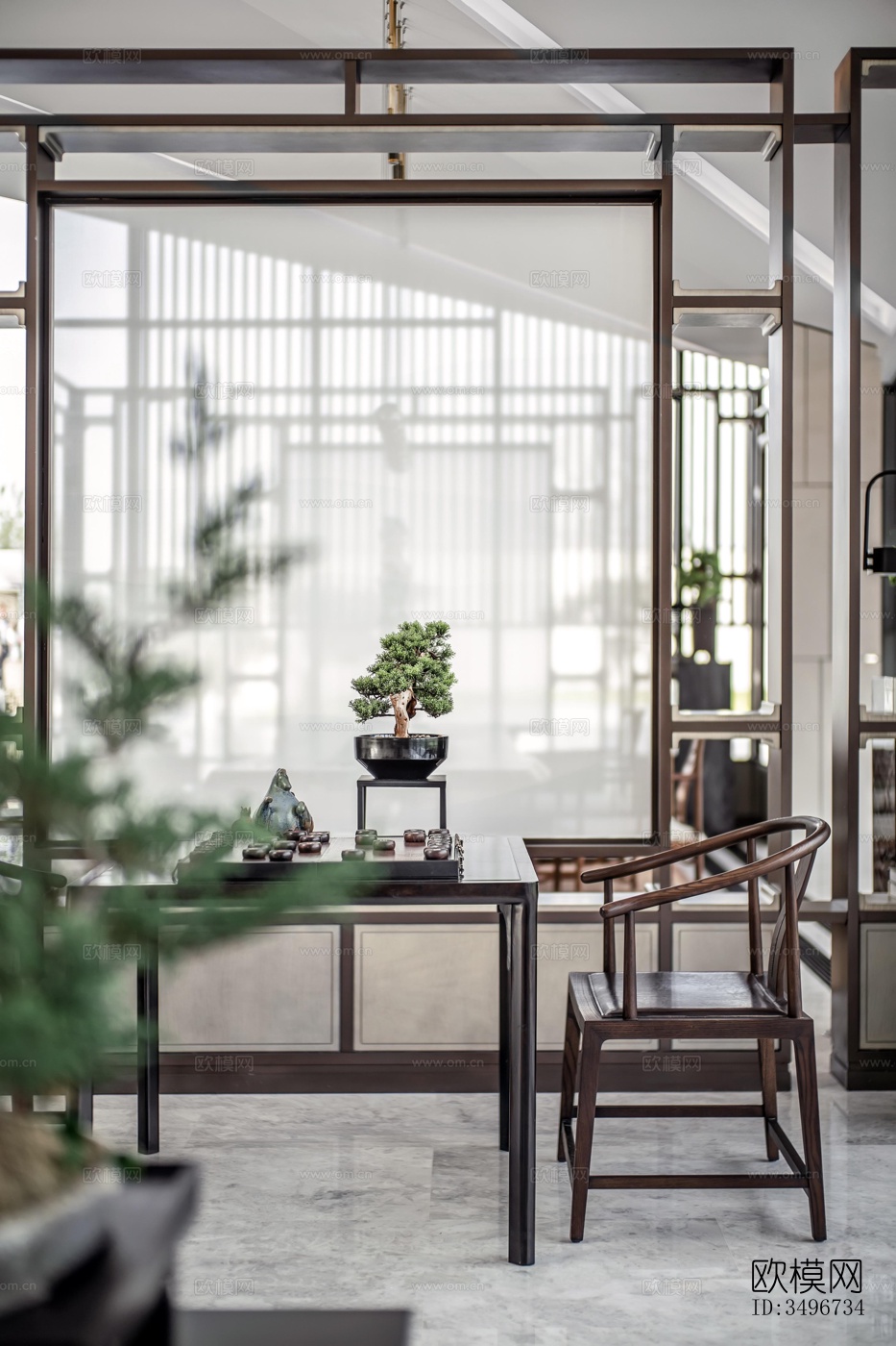 新中式售楼处效果图下载（渲染图2）