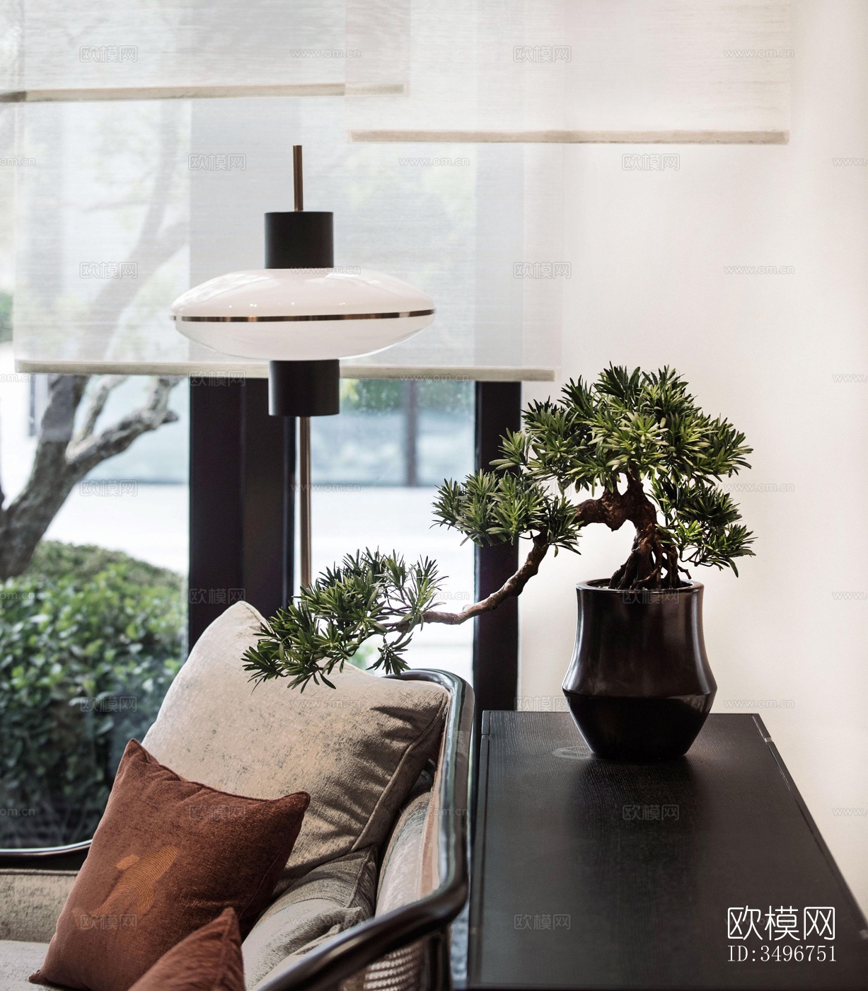 新中式售楼处效果图下载（渲染图7）