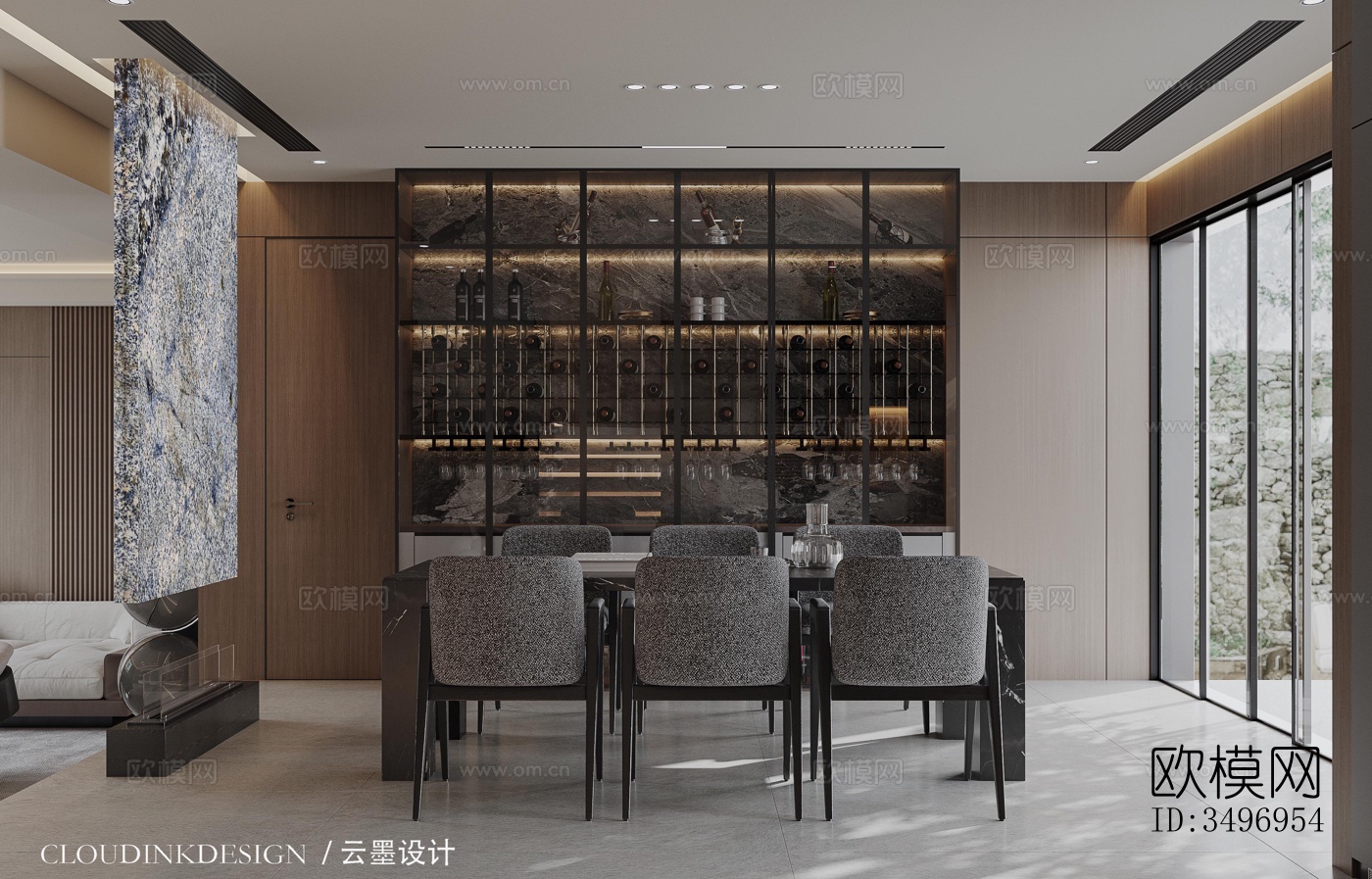 现代大平层效果图下载（渲染图17）