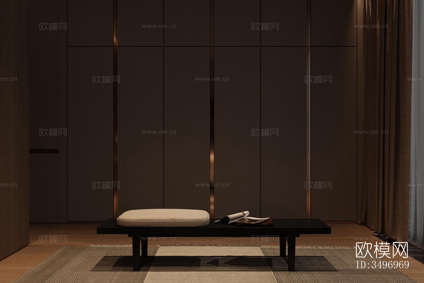 现代大平层效果图下载（渲染图10）