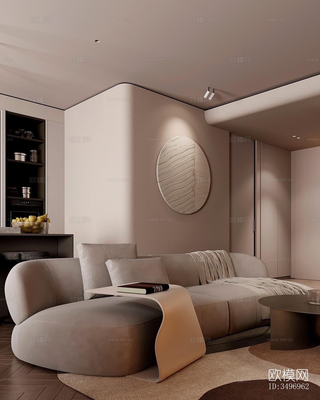 现代大平层效果图下载（渲染图19）