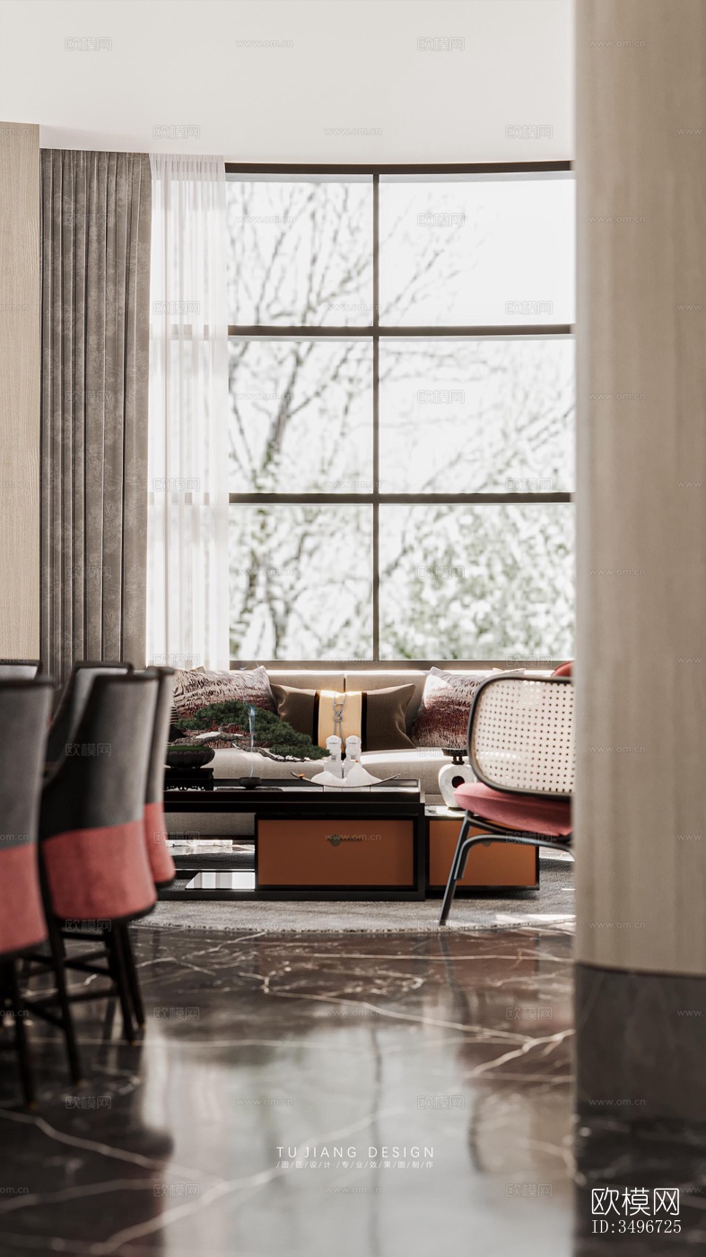 新中式售楼处效果图下载（渲染图10）