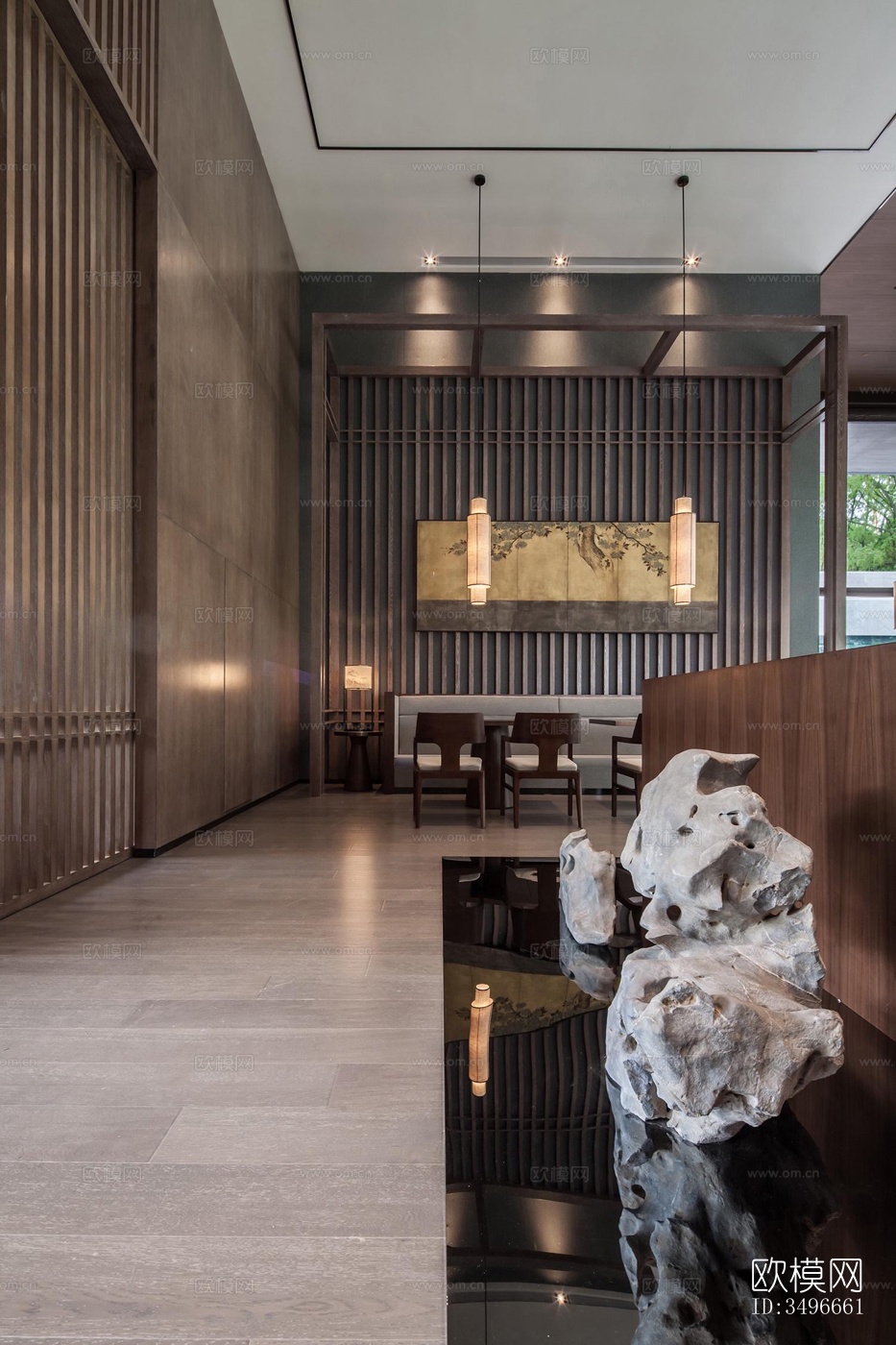 新中式售楼处效果图下载（渲染图9）