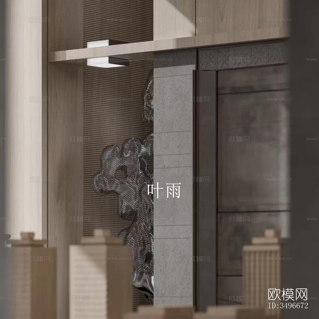 新中式售楼处效果图下载（渲染图2）