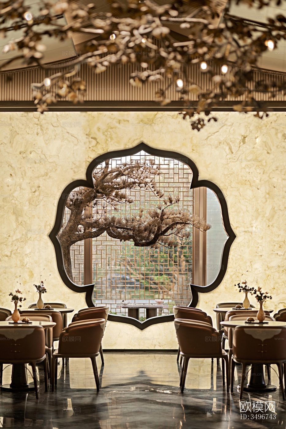 新中式售楼处效果图下载（渲染图3）