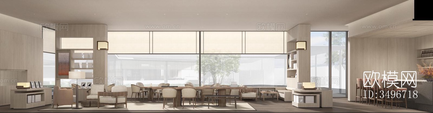 新中式售楼处效果图下载（渲染图7）