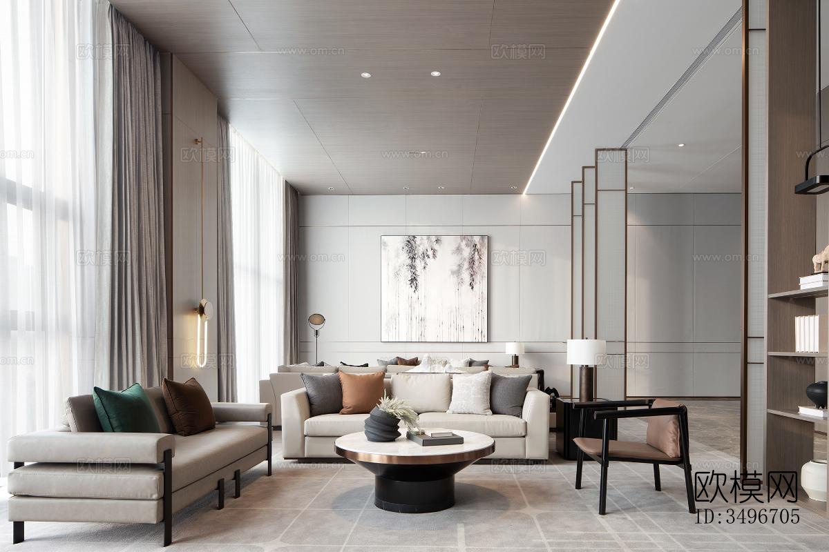 新中式售楼处效果图下载（渲染图11）