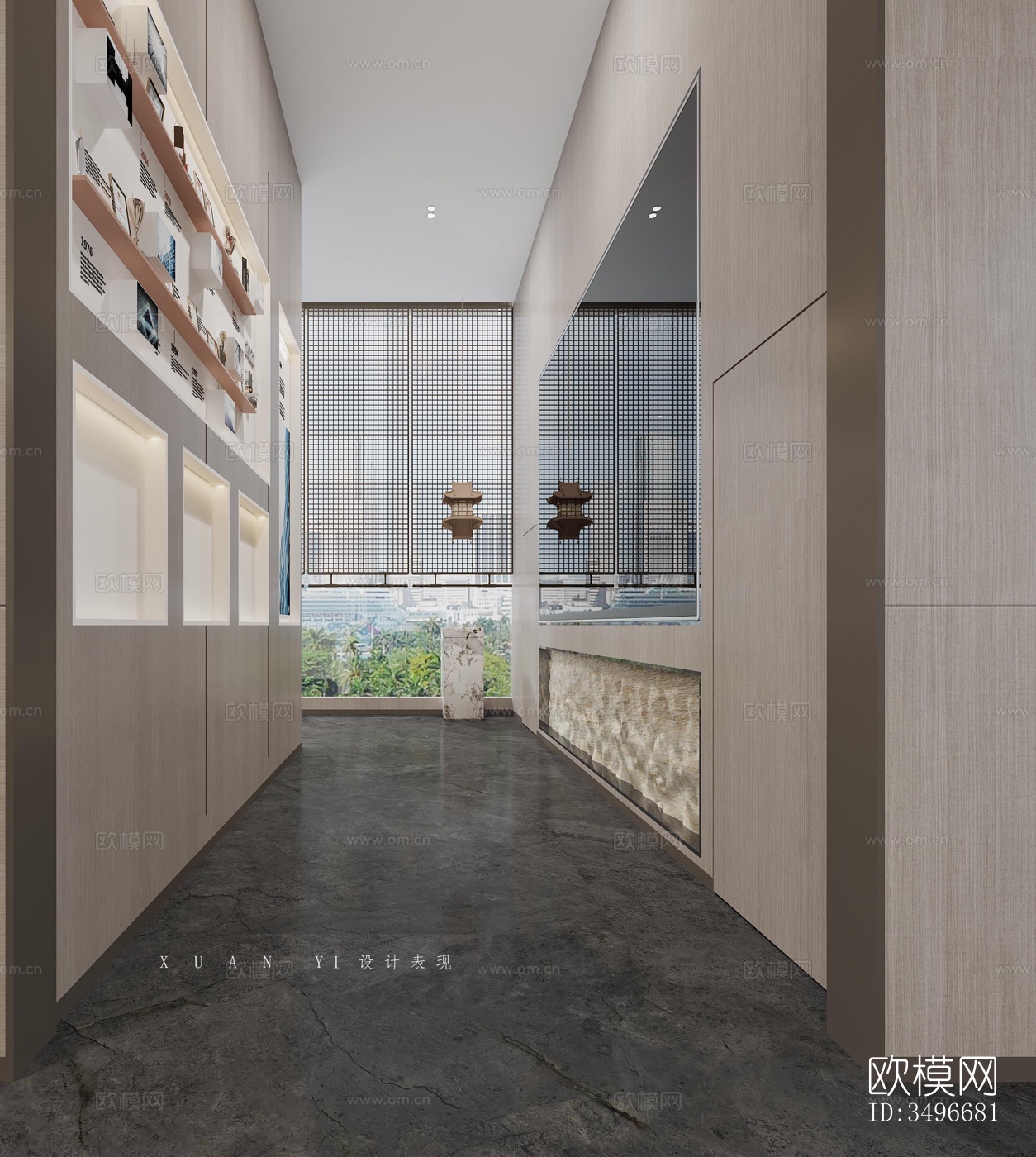 新中式售楼处效果图下载（渲染图3）