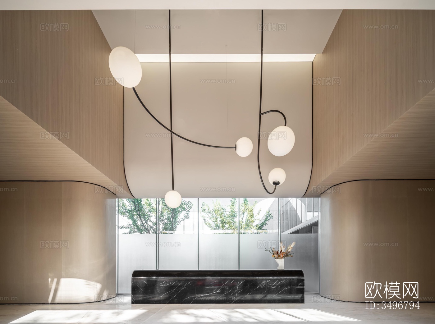 现代售楼处效果图下载（渲染图1）