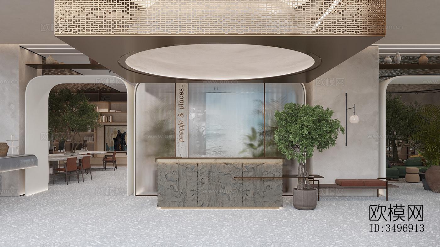 现代售楼处效果图下载（渲染图2）