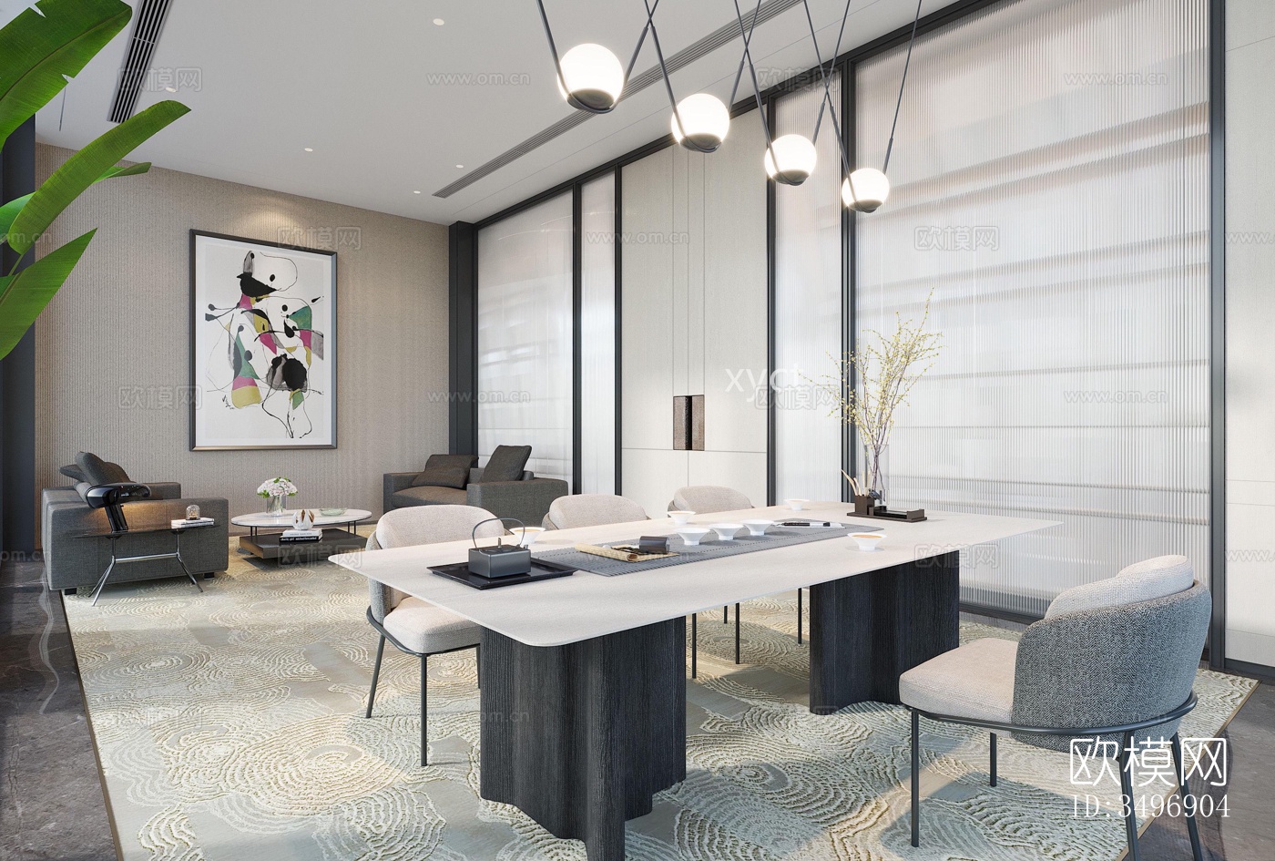 现代售楼处效果图下载（渲染图2）