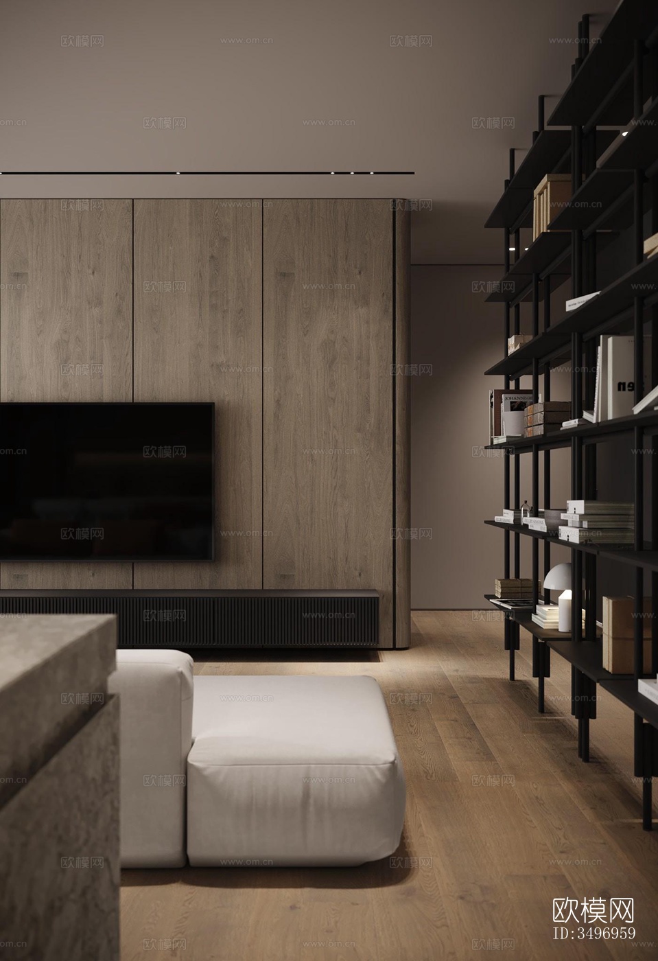 现代大平层效果图下载（渲染图14）