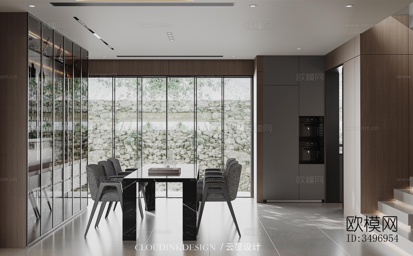 现代大平层效果图下载（渲染图16）