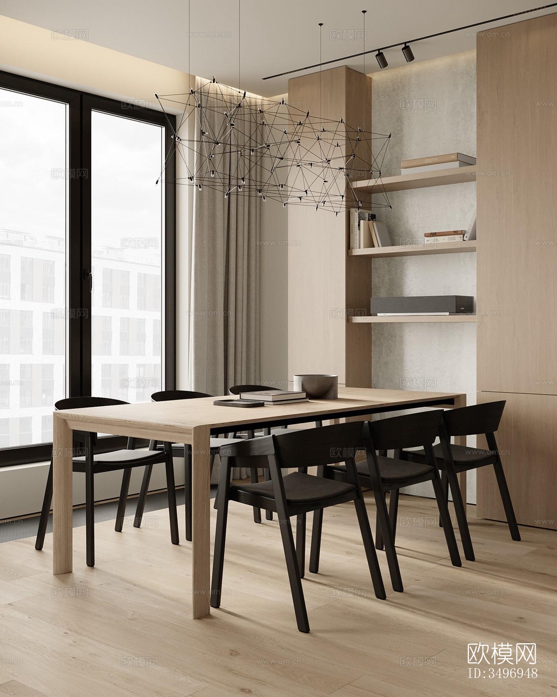 现代大平层效果图下载（渲染图4）