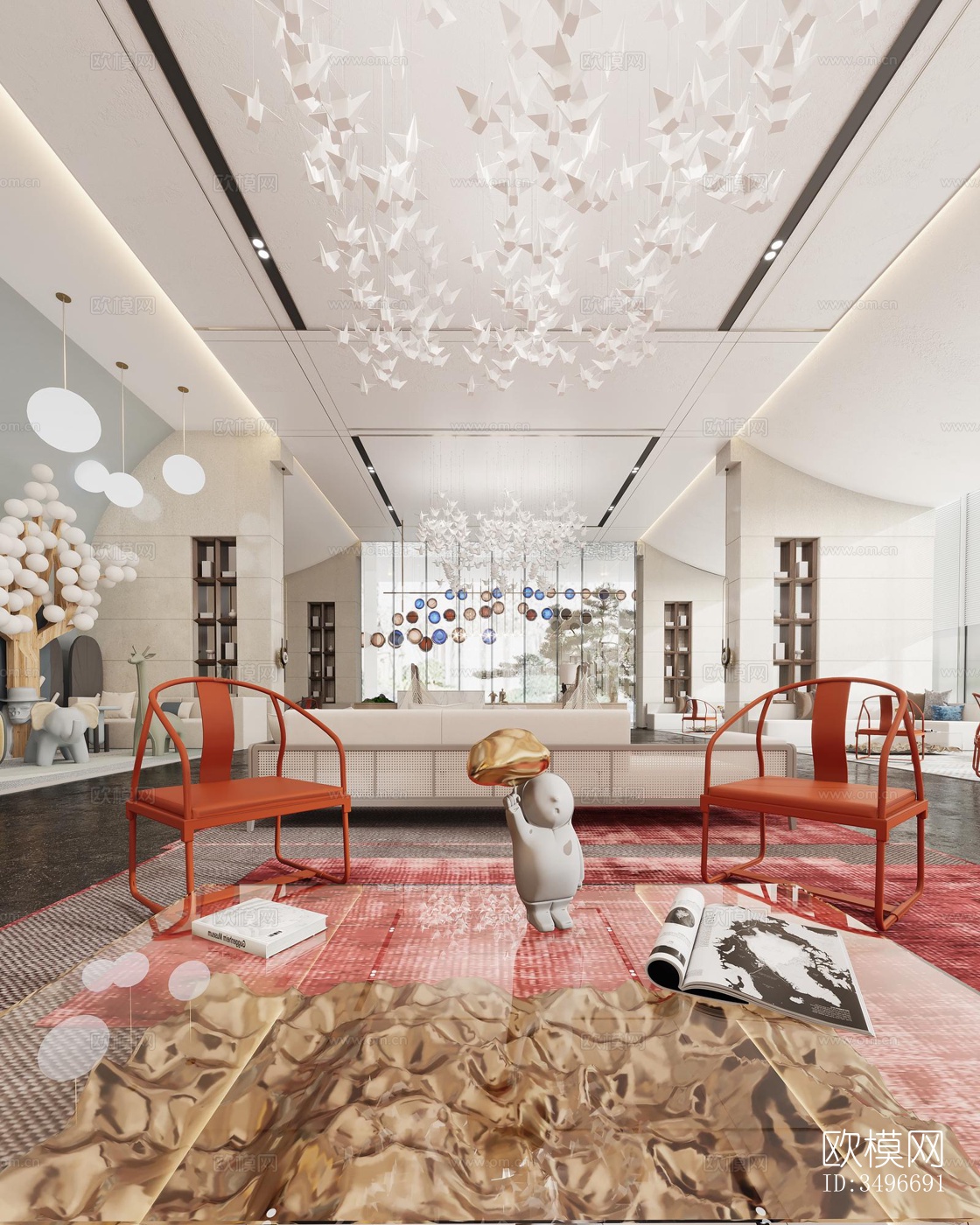 新中式售楼处效果图下载（渲染图6）