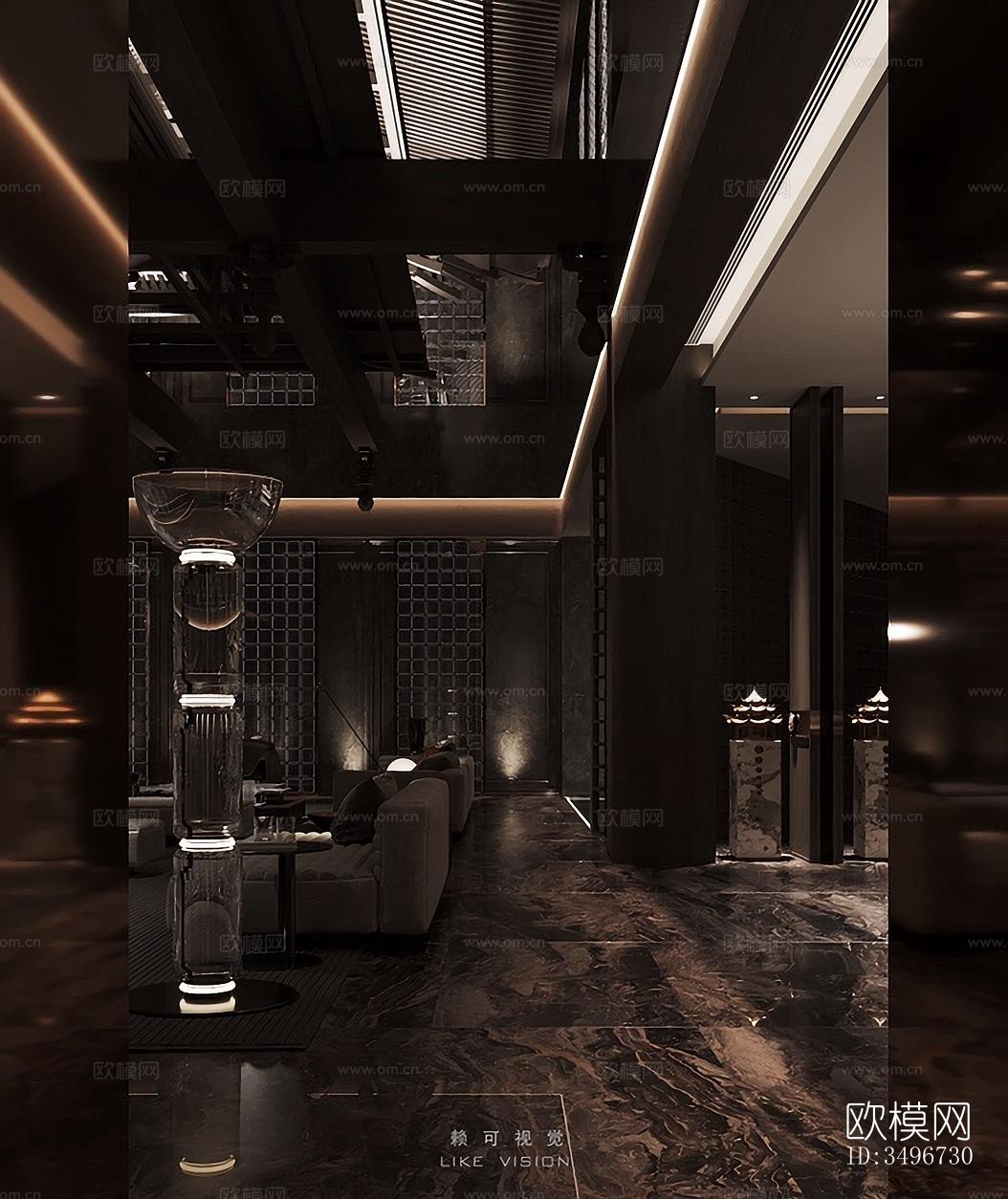 新中式售楼处效果图下载（渲染图8）