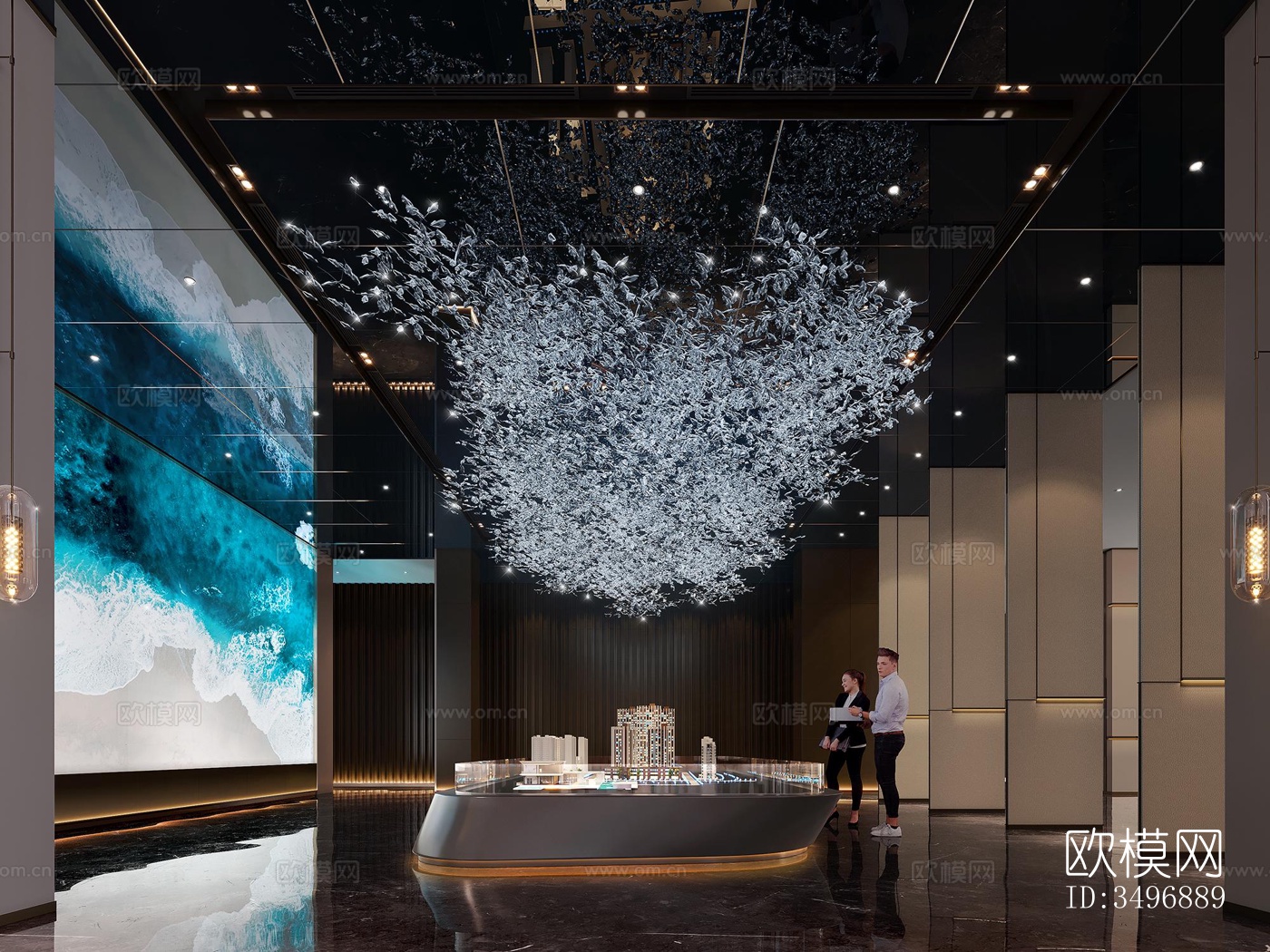 现代售楼处效果图下载（渲染图2）