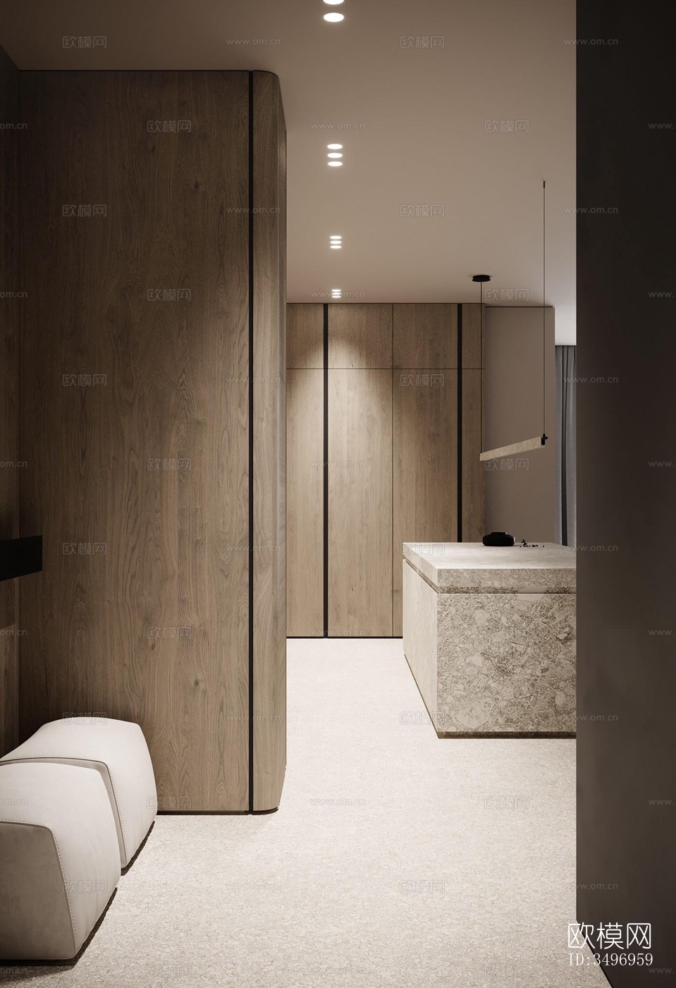 现代大平层效果图下载（渲染图5）