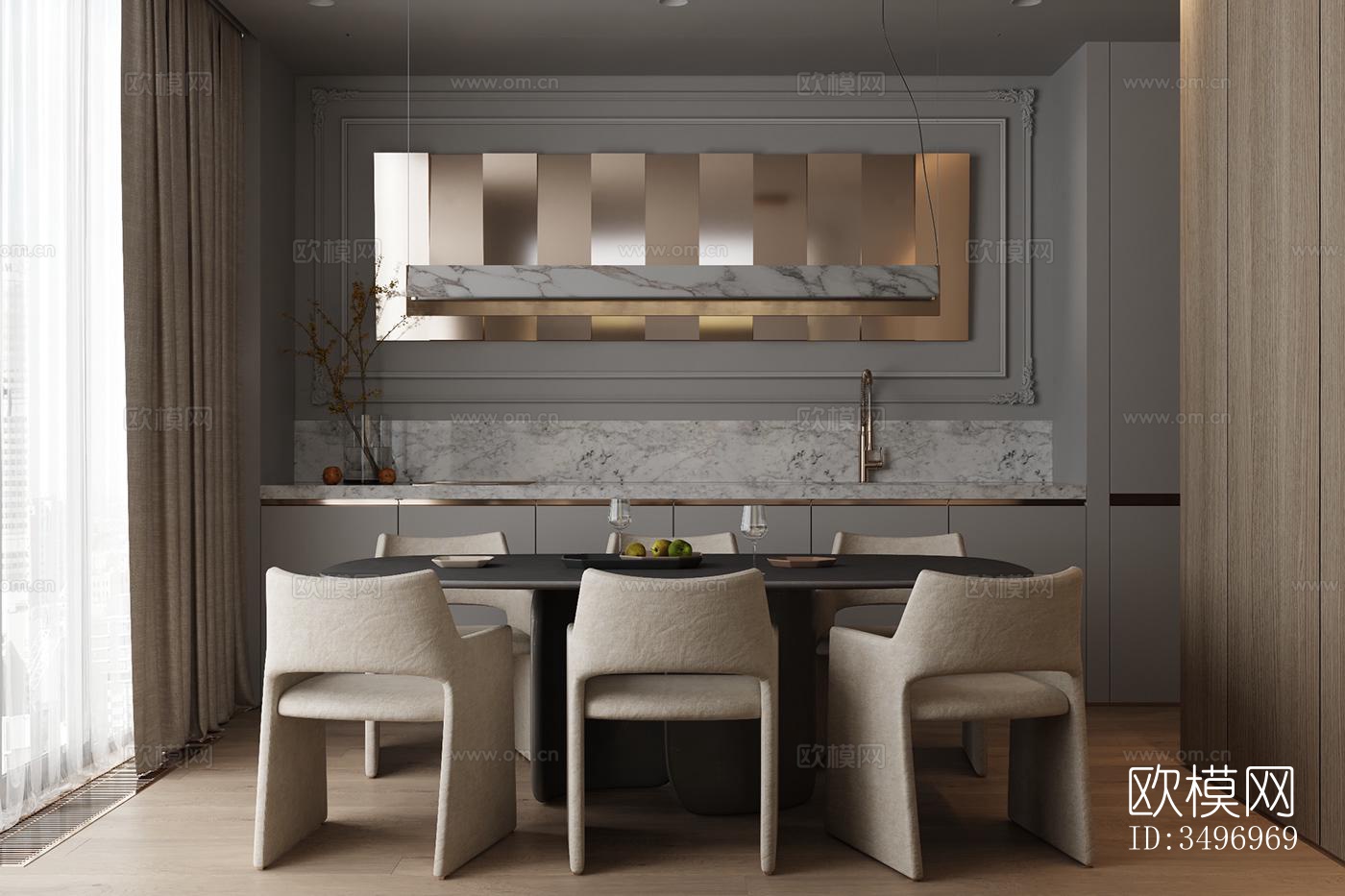 现代大平层效果图下载（渲染图17）