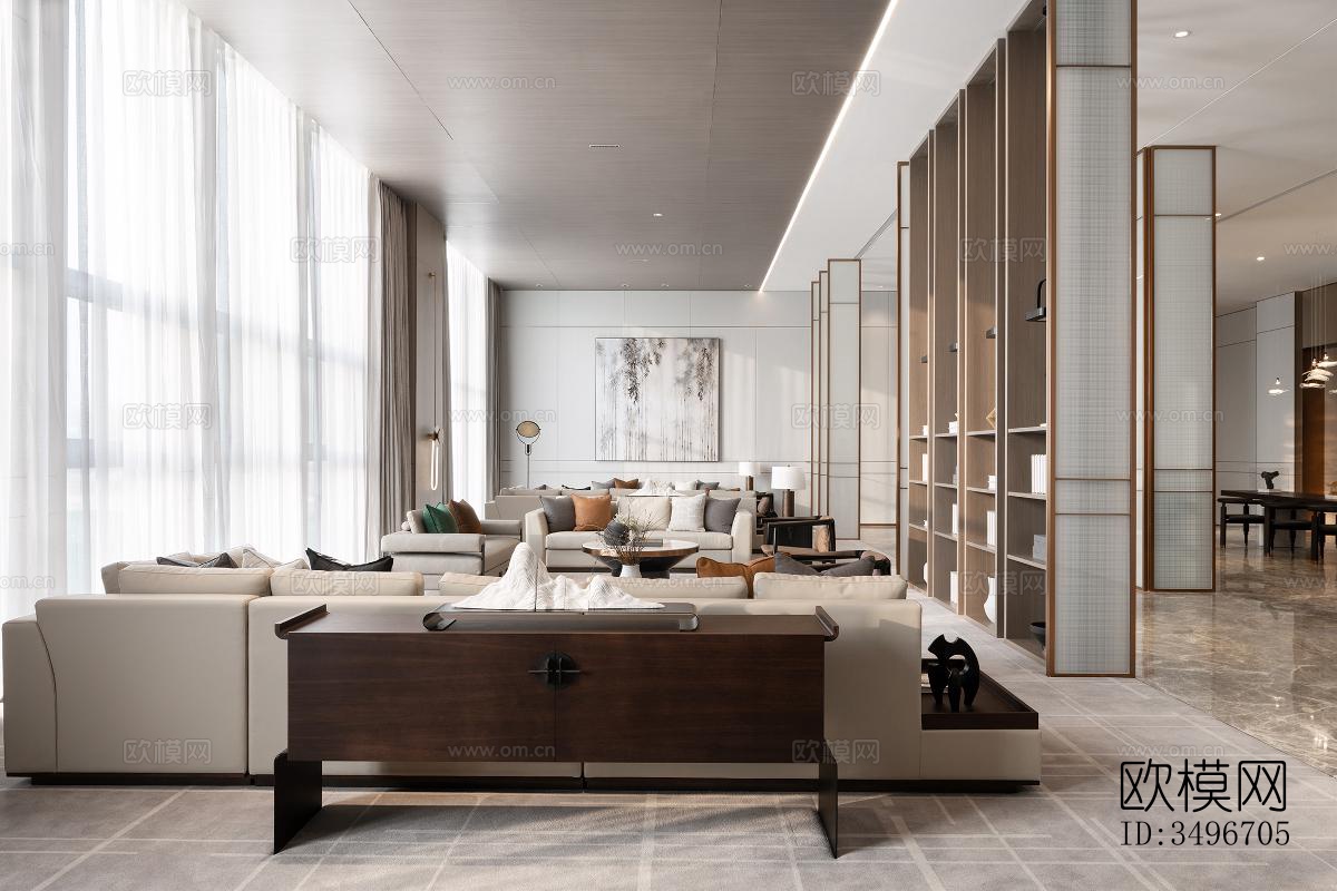 新中式售楼处效果图下载（渲染图3）