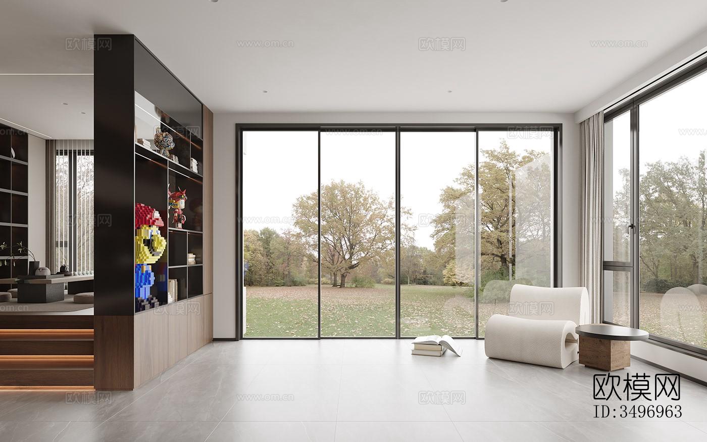 现代大平层效果图下载（渲染图16）