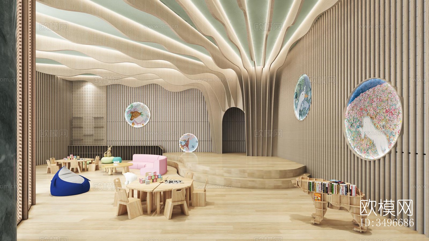 新中式售楼处效果图下载（渲染图6）