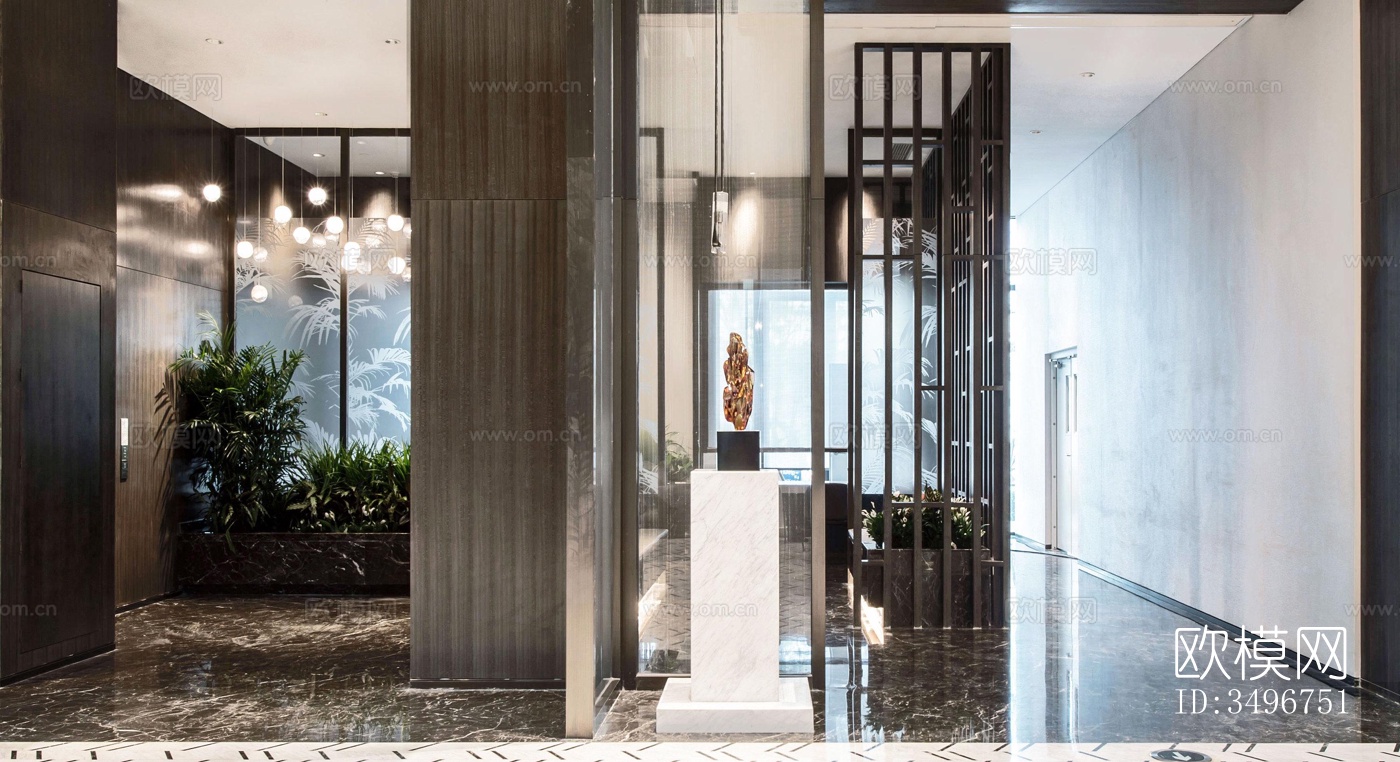 新中式售楼处效果图下载（渲染图19）