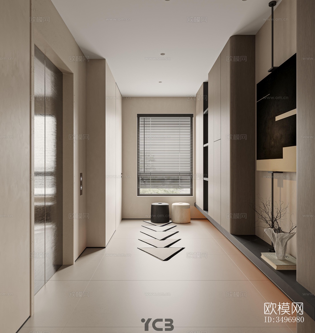 现代大平层效果图下载（渲染图4）