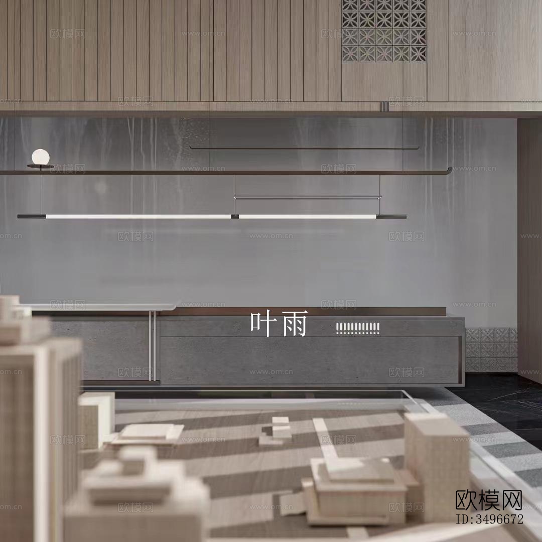 新中式售楼处效果图下载（渲染图9）