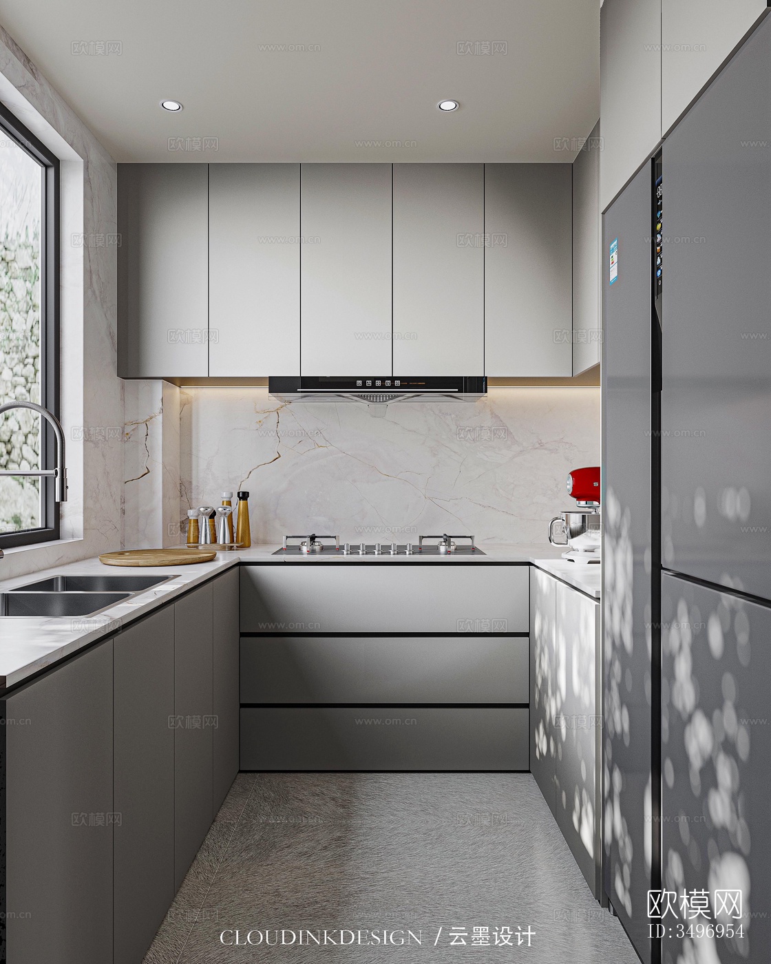 现代大平层效果图下载（渲染图19）