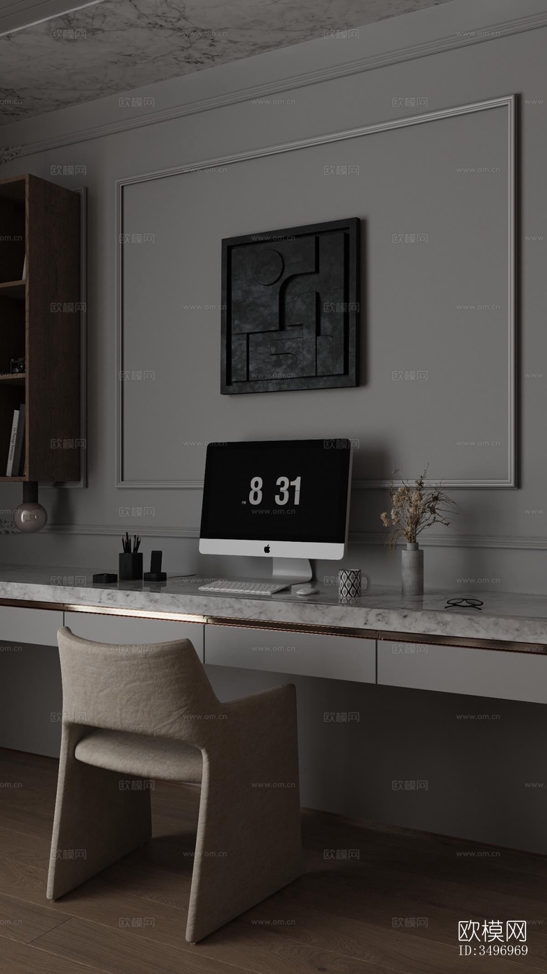 现代大平层效果图下载（渲染图9）