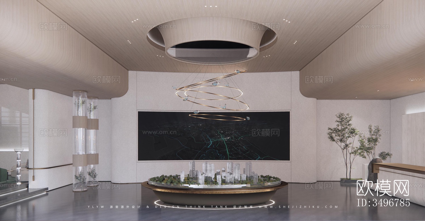 现代售楼处效果图下载（渲染图2）