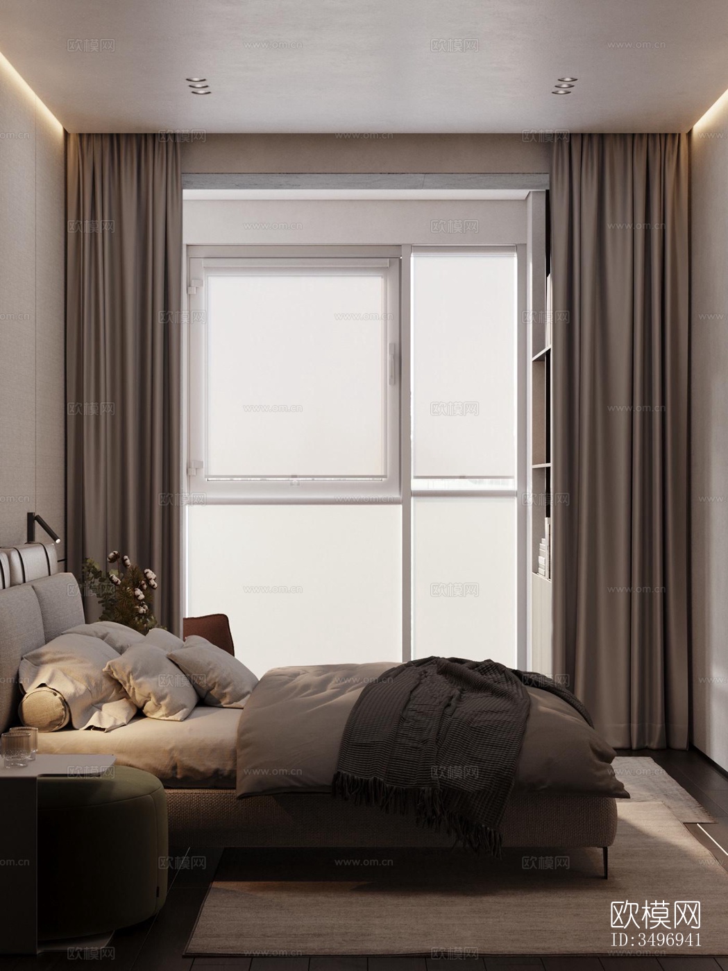 现代大平层效果图下载（渲染图8）