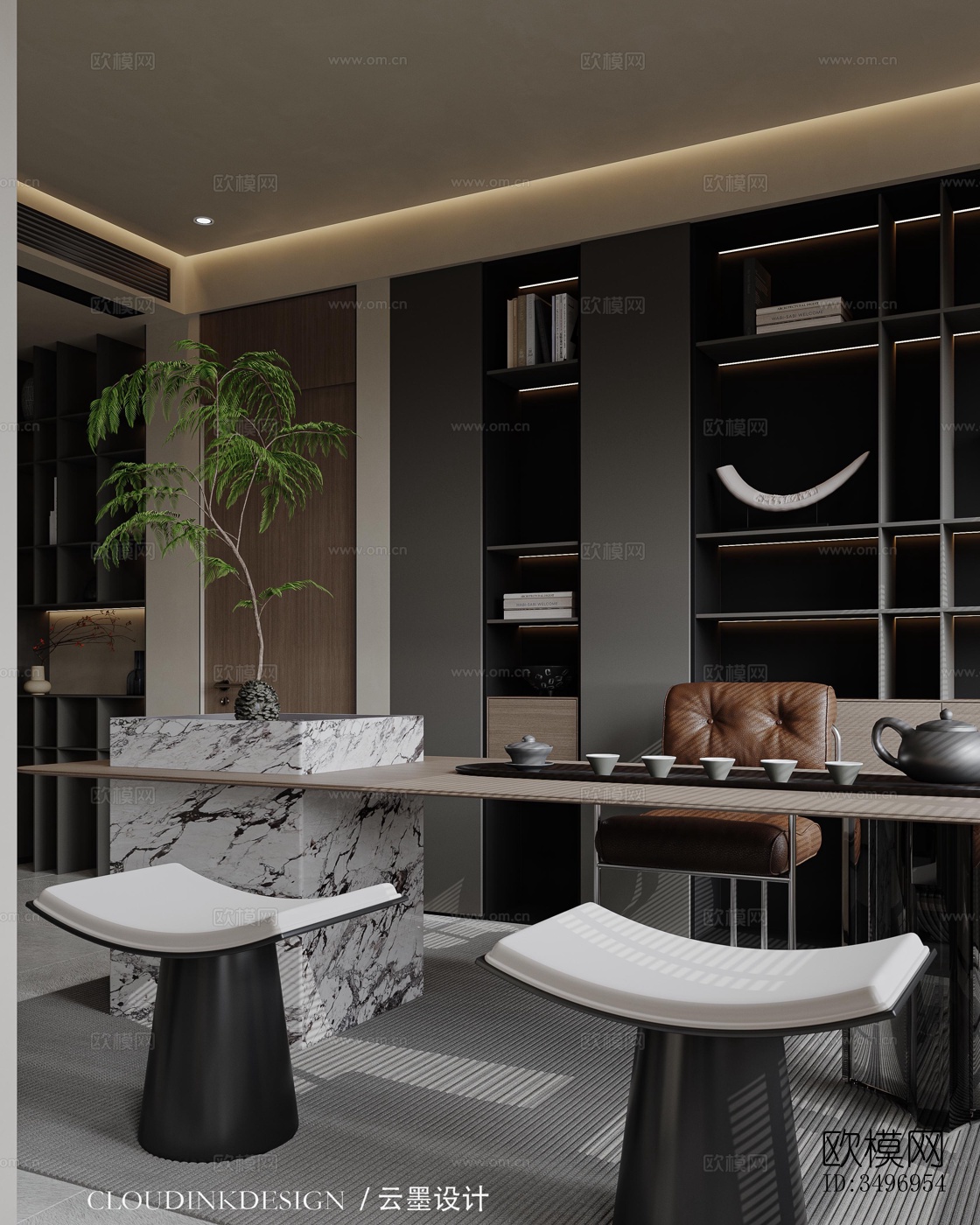 现代大平层效果图下载（渲染图4）