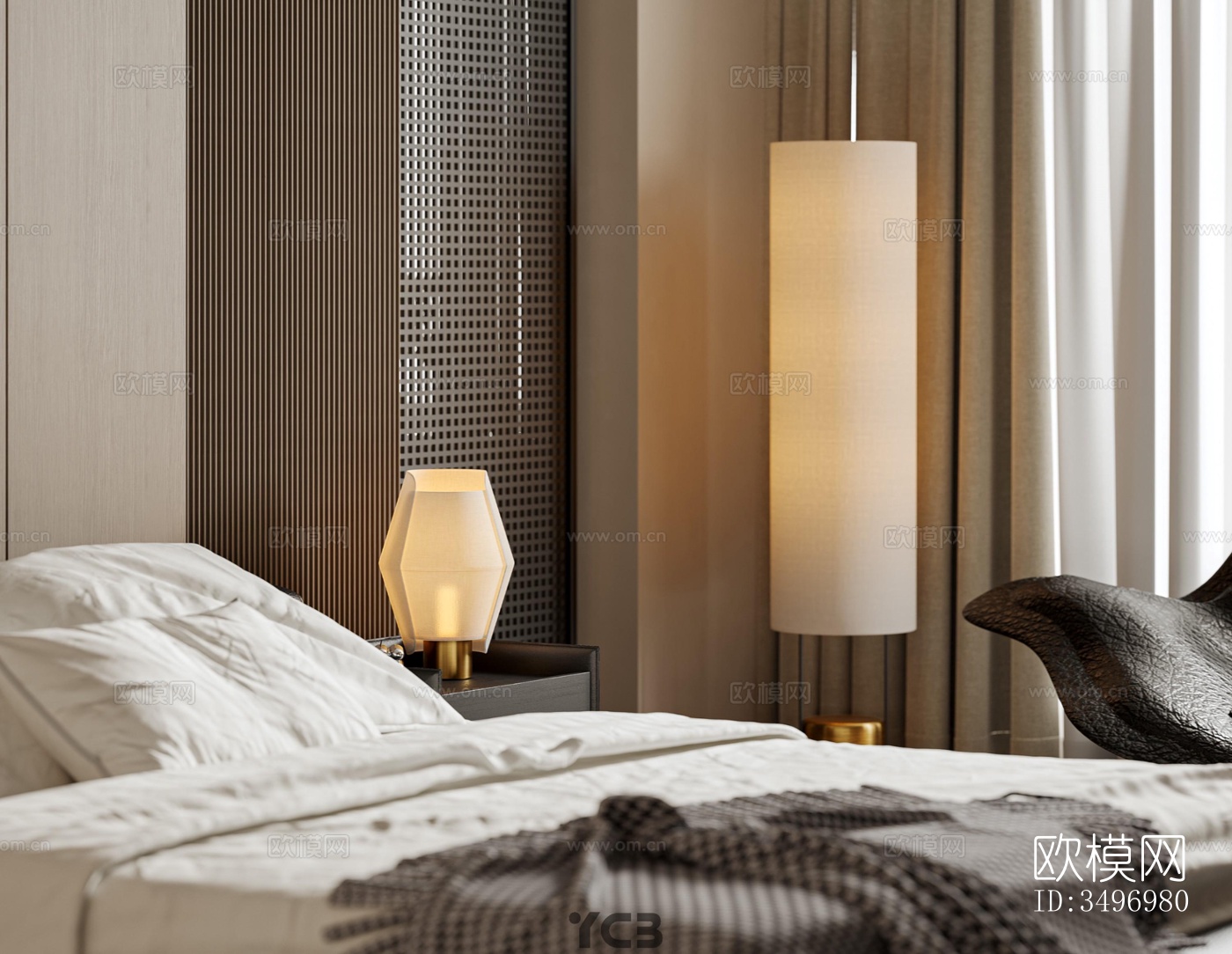 现代大平层效果图下载（渲染图8）