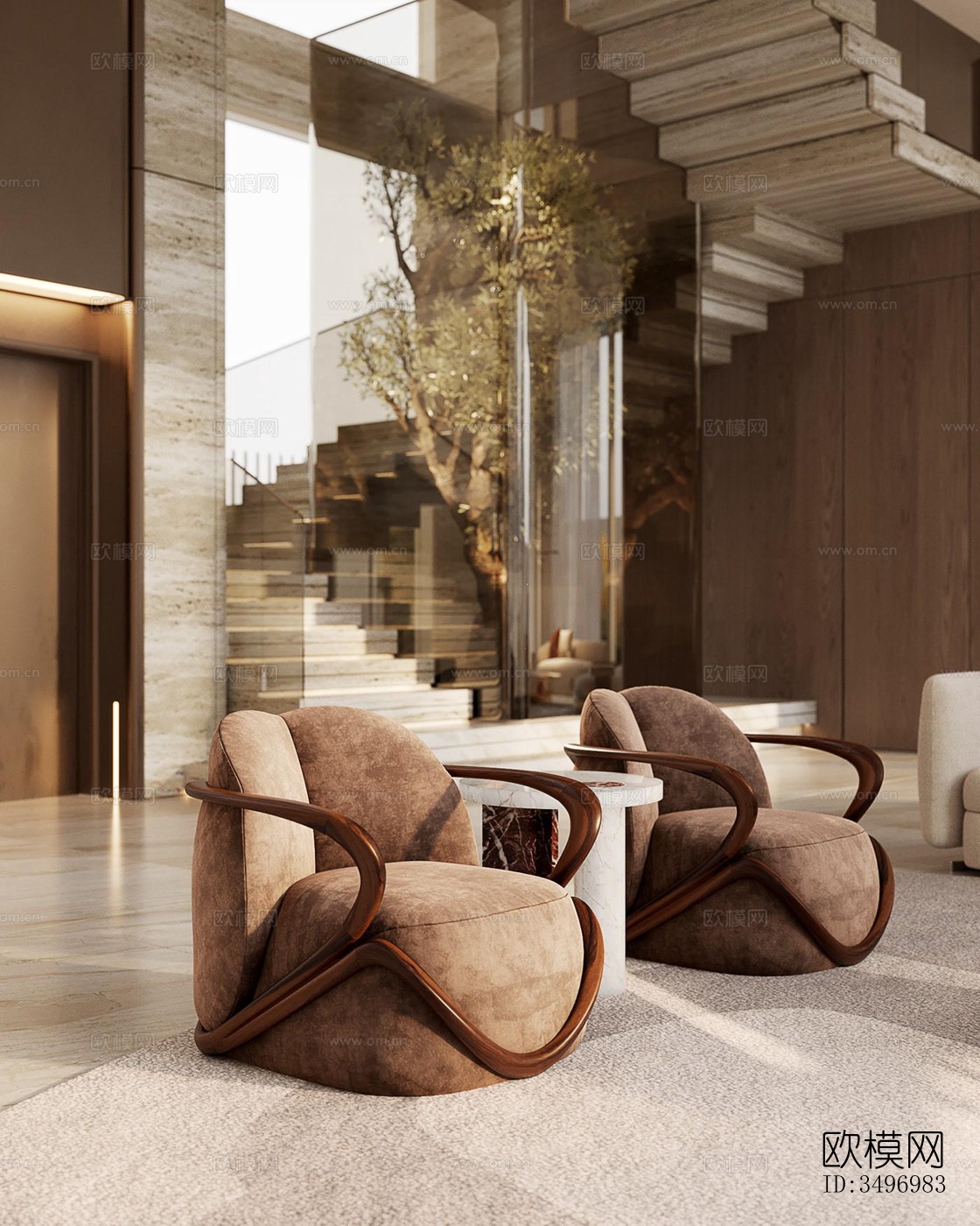 现代大平层效果图下载（渲染图18）