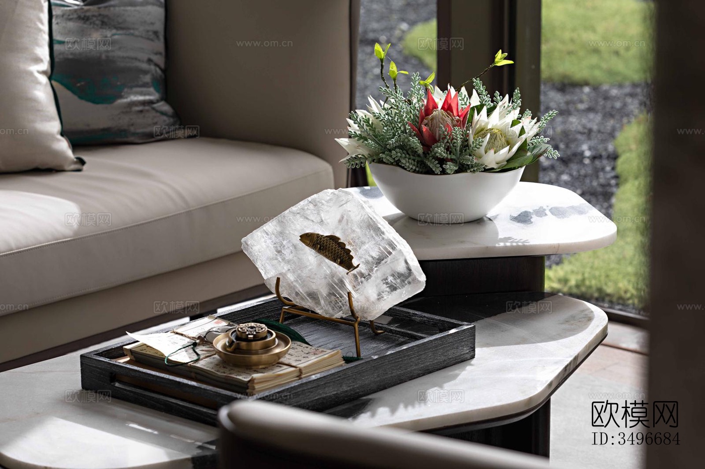 新中式售楼处效果图下载（渲染图5）