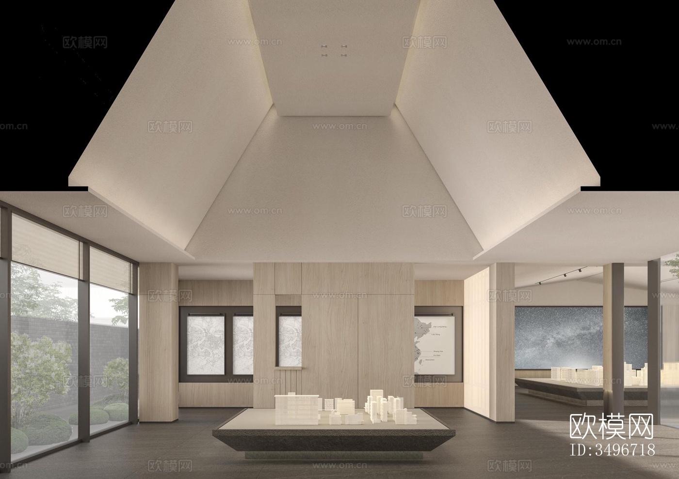 新中式售楼处效果图下载（渲染图5）